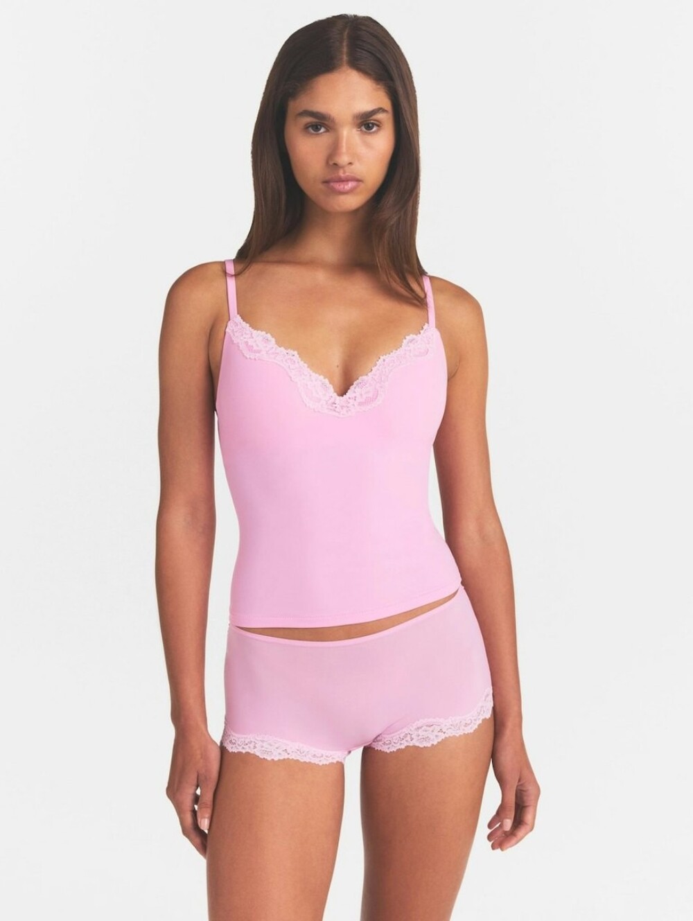 SKIMS Fits Everybody Lacey Push Up Cami In Bubblegum